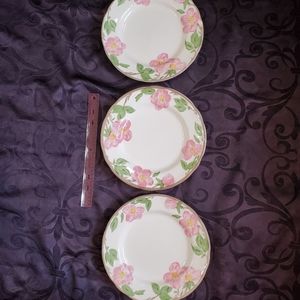 3 Franciscan Desert Rose dinner plates